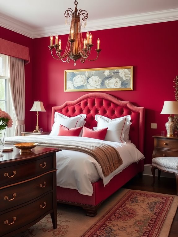 cherry red bedroom inspiration