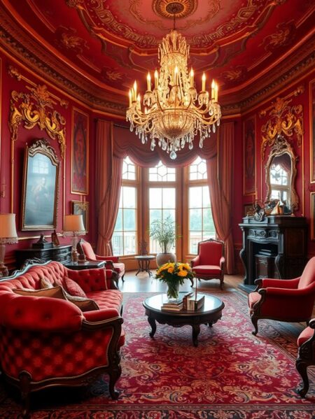 Red Rococo 25 Red Rococo Living Room Design Ideas