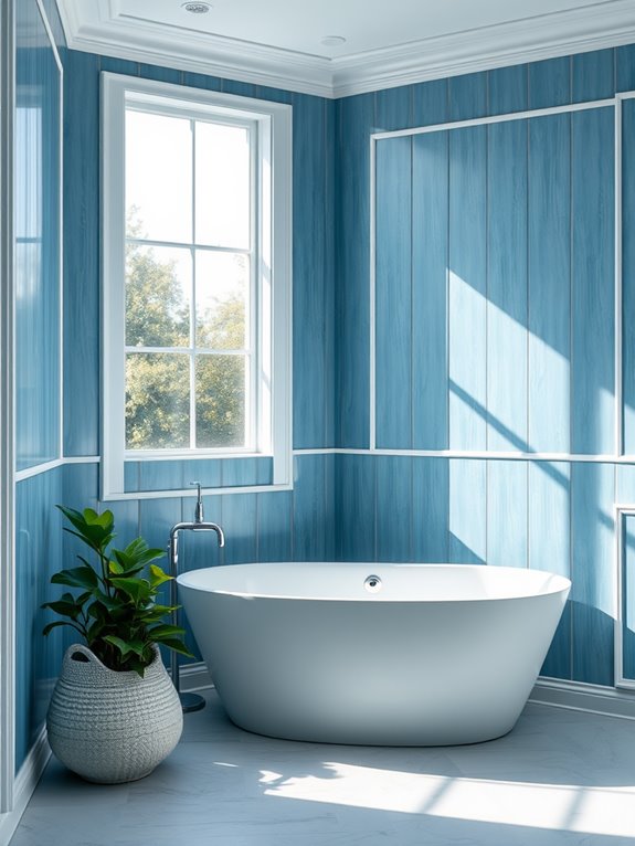 coastal themed blue wall panels