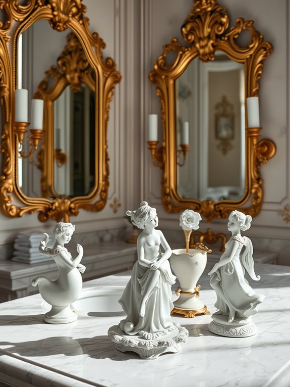 delicate ceramic collectible statues