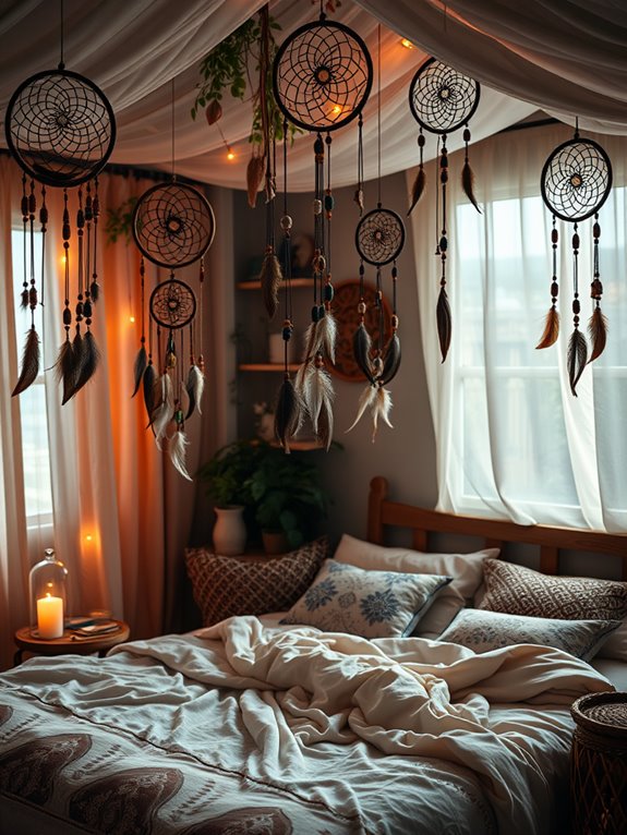 eclectic bohemian dream catchers