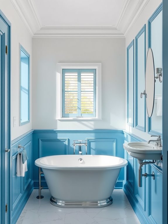 elegant azure wainscoting design