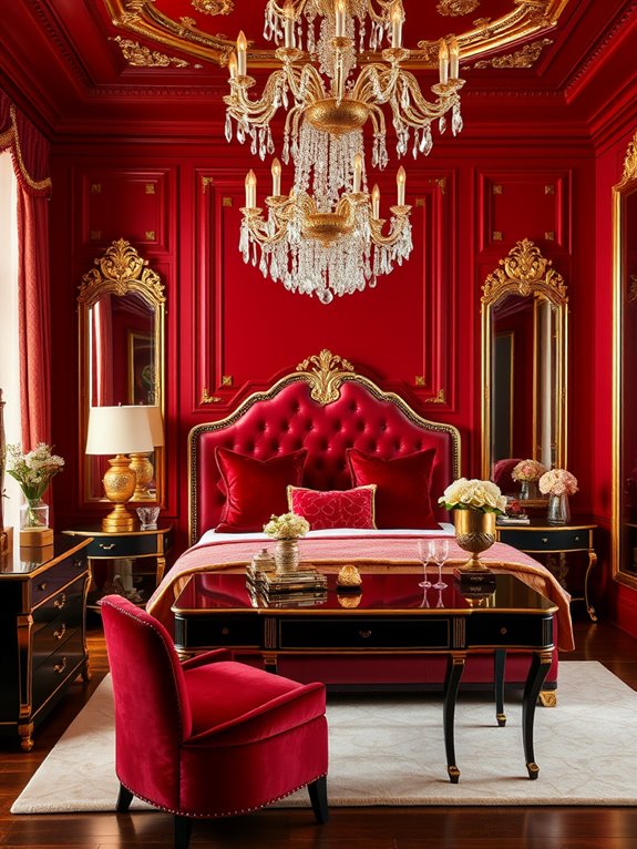 elegant crimson accents