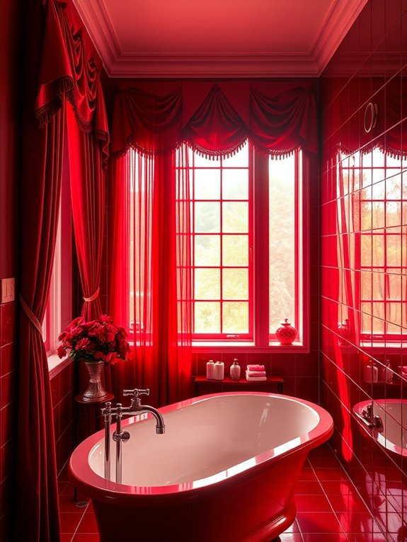 elegant red window coverings