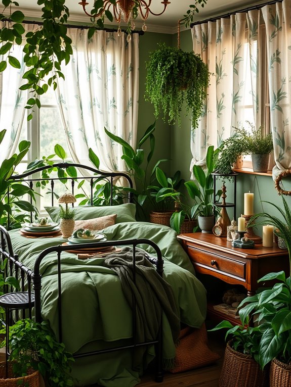 enchanting green bedroom inspiration