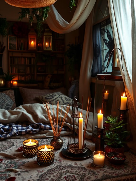 fragrant candles and incense