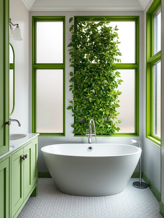 green trim bathroom designs