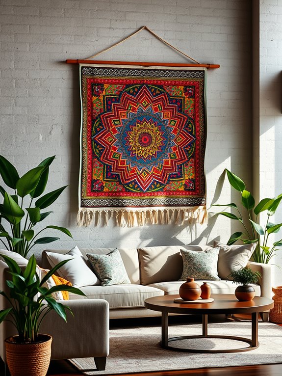 handcrafted textile wall decor