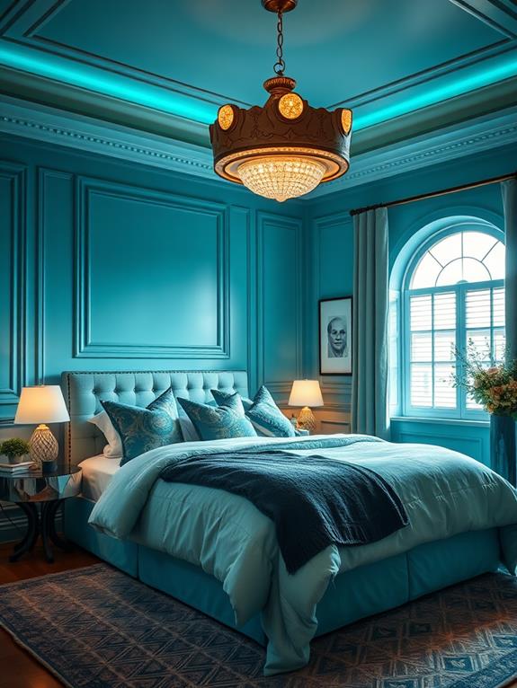 teal colored lighting designs