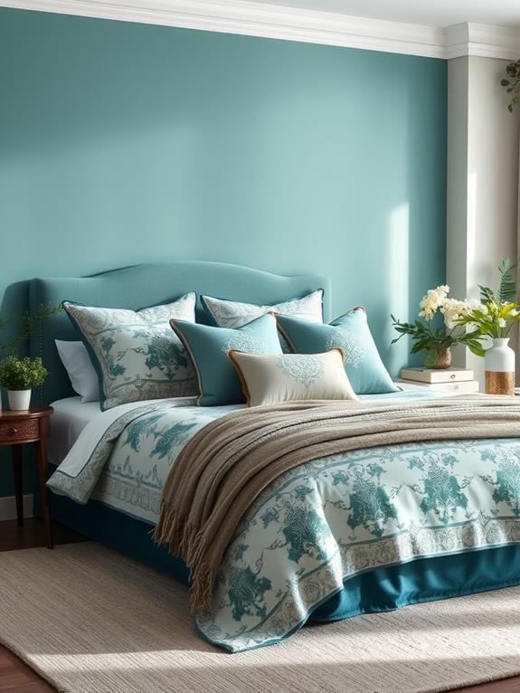 teal colored bedding collections