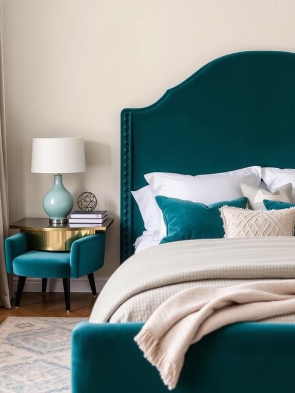 teal colored home decor