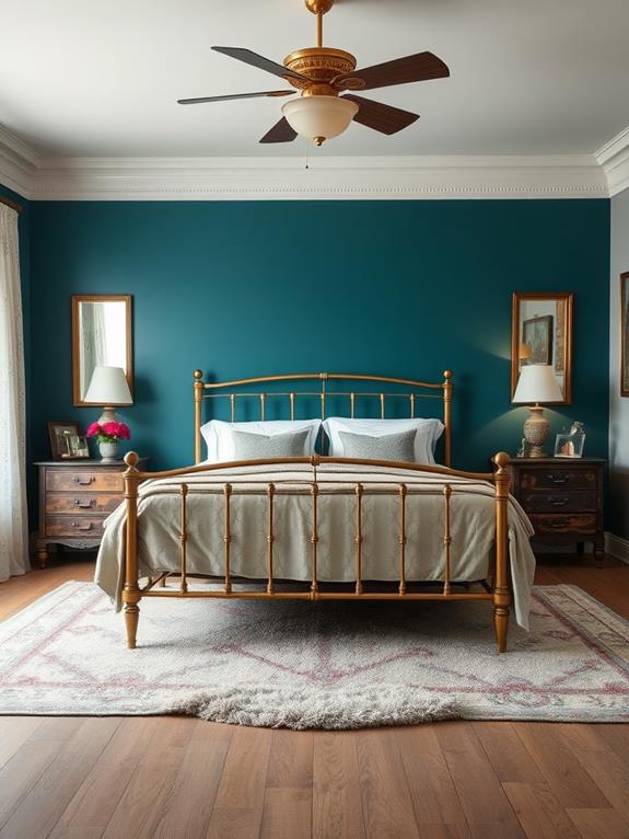 teal accents in vintage