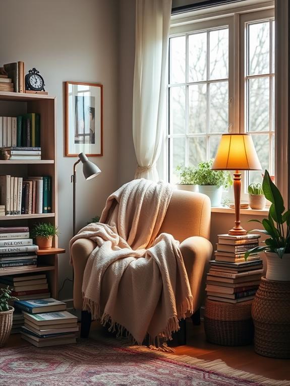 comfortable reading corner