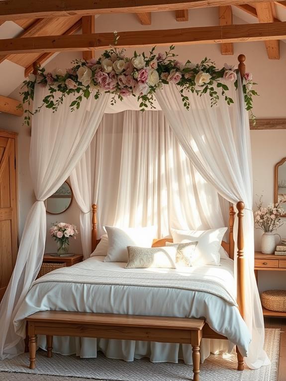 decorative floral bed canopies