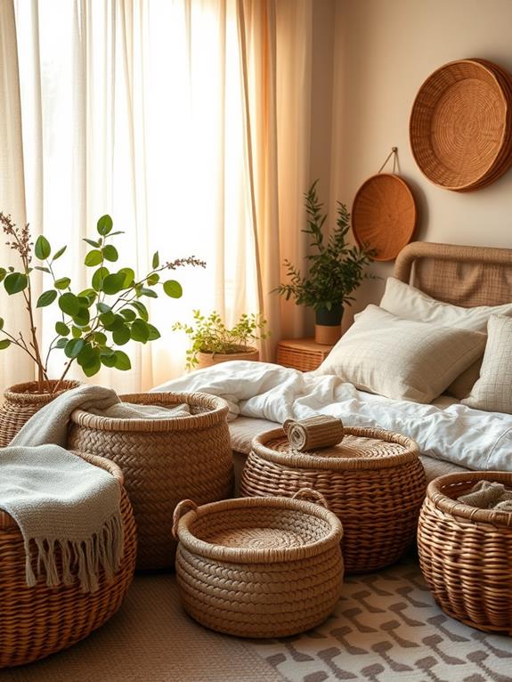 handcrafted natural fiber baskets