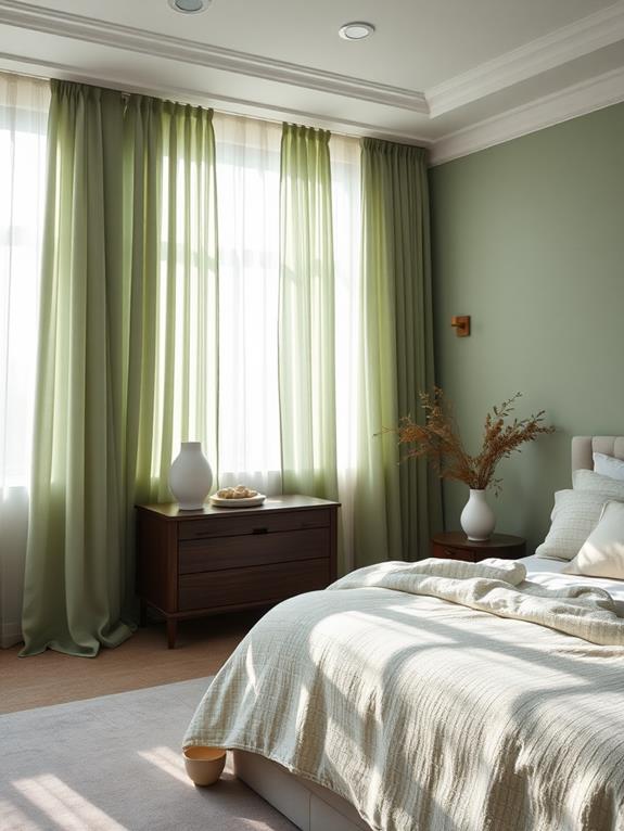 elegant sage green drapes