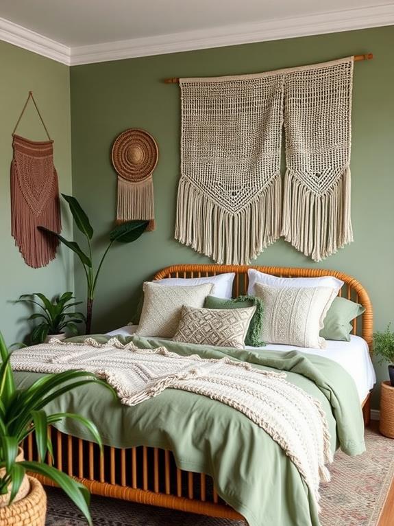 sage green boho decor