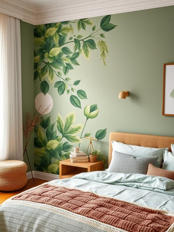 sage green wallpaper design