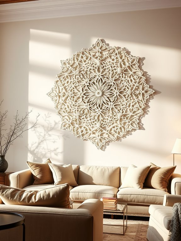 intricate lace wall decor