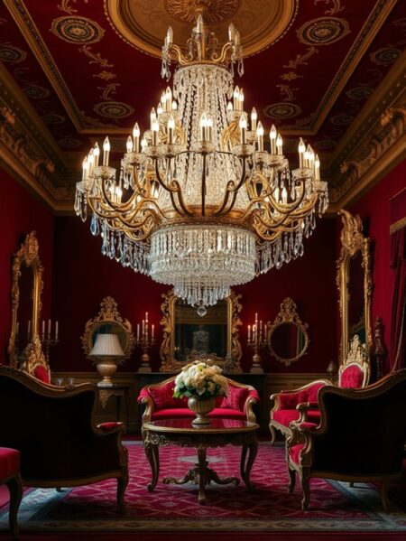 25 Red Rococo Living Room Design Ideas