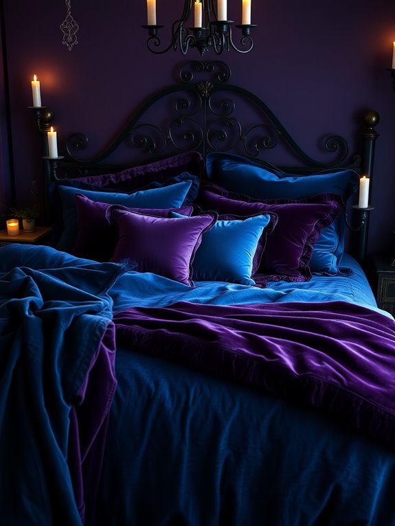 luxurious velvet bed linens