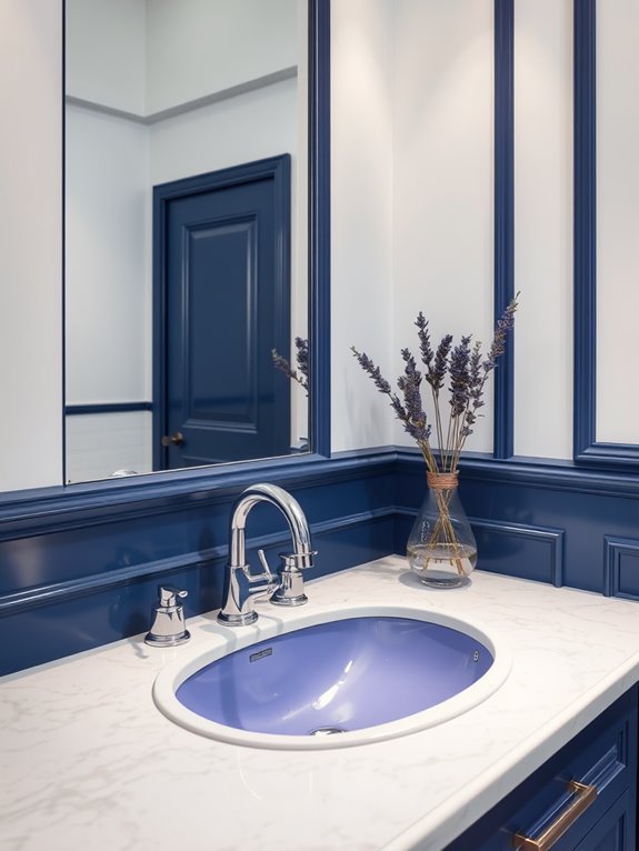 periwinkle sink decorative accents