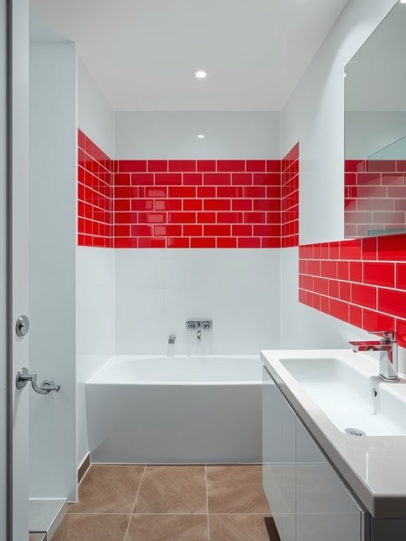 red bordered tile design