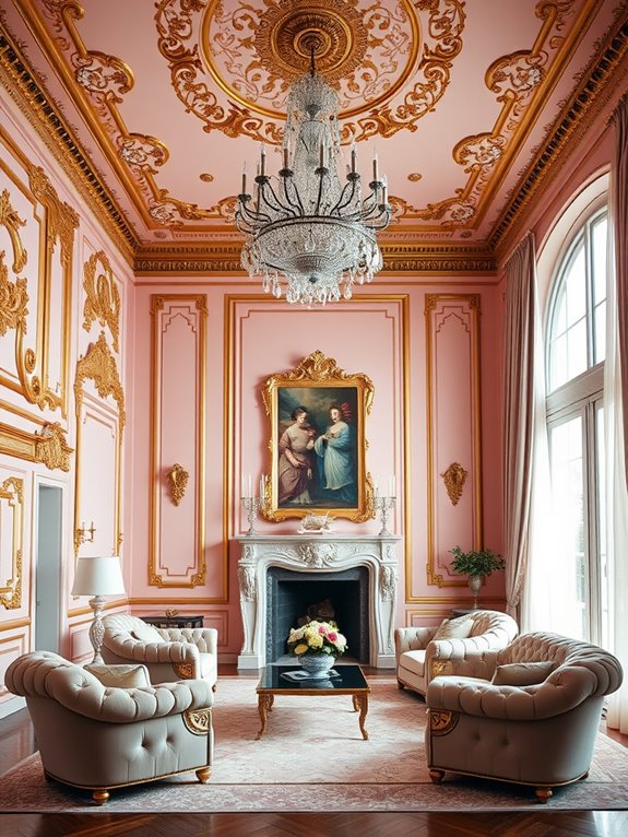 soft pink colored walls