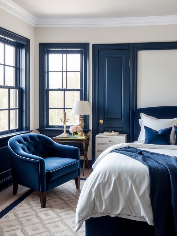 stylish navy blue touches