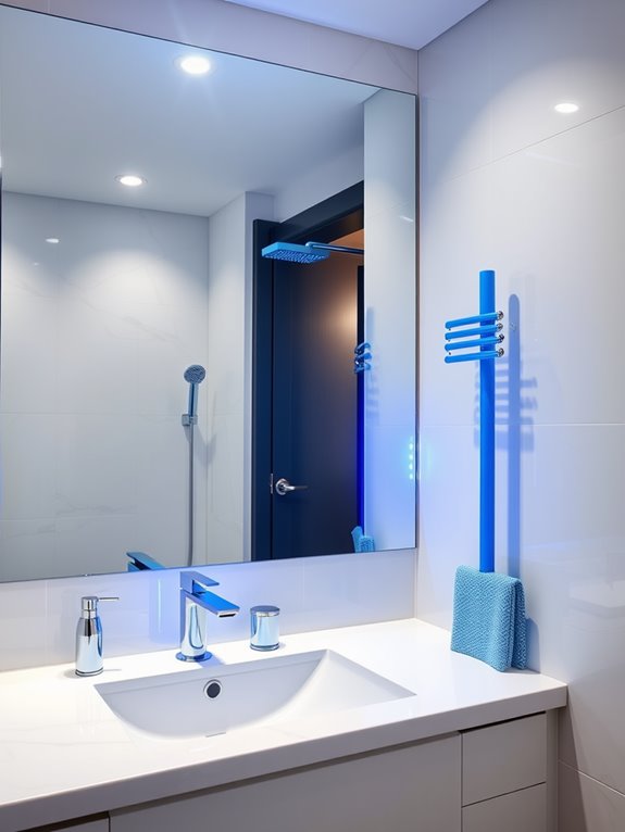 vibrant blue lighting accents