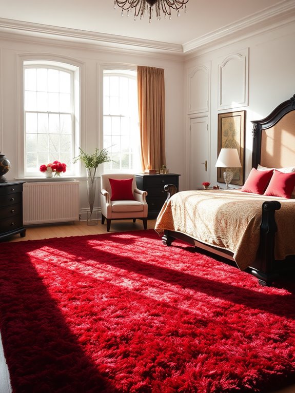 vibrant cherry hued carpets