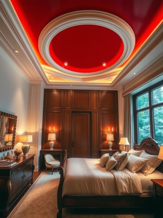 vibrant cherry red ceiling