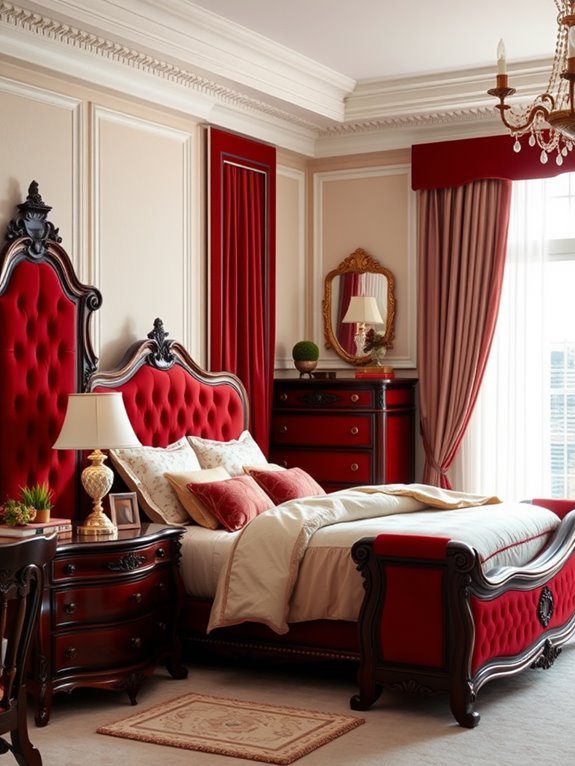 vibrant cherry red furnishings