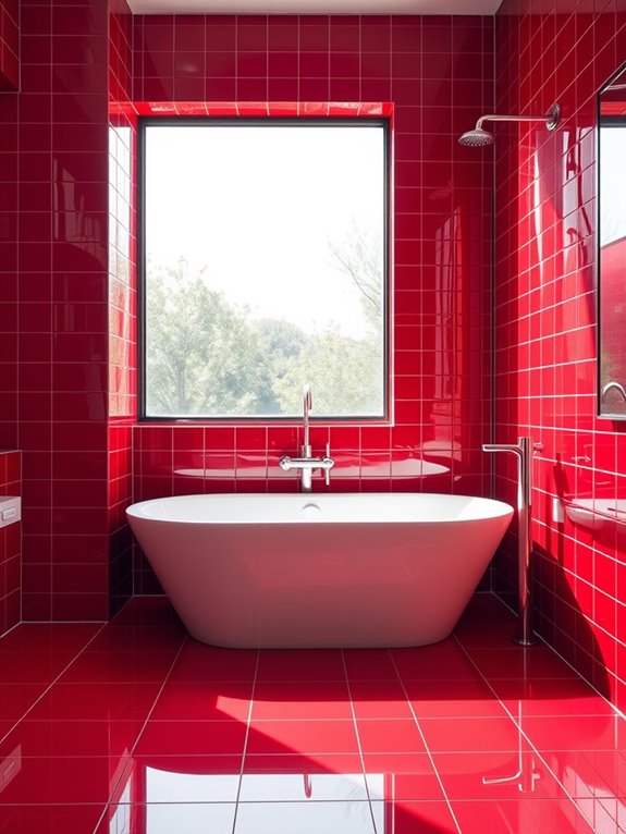 vibrant cherry red tiles