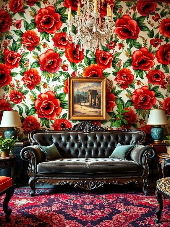 vibrant flower patterned decor