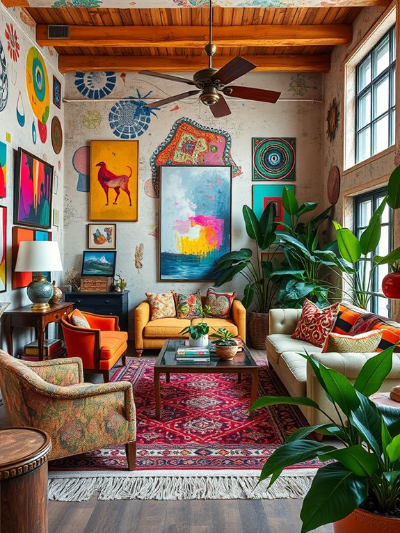 vibrant maximalist living spaces