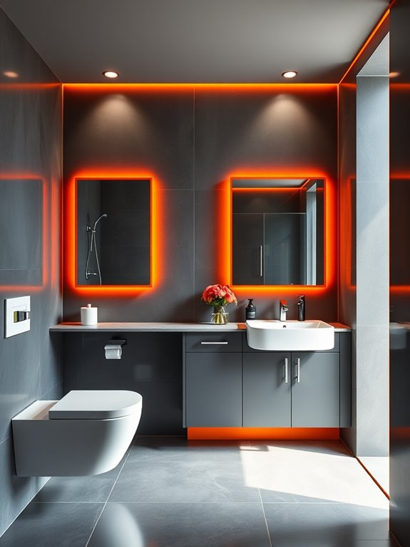 vibrant orange and slate