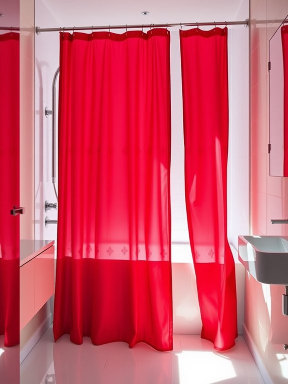 vibrant red bathroom decor