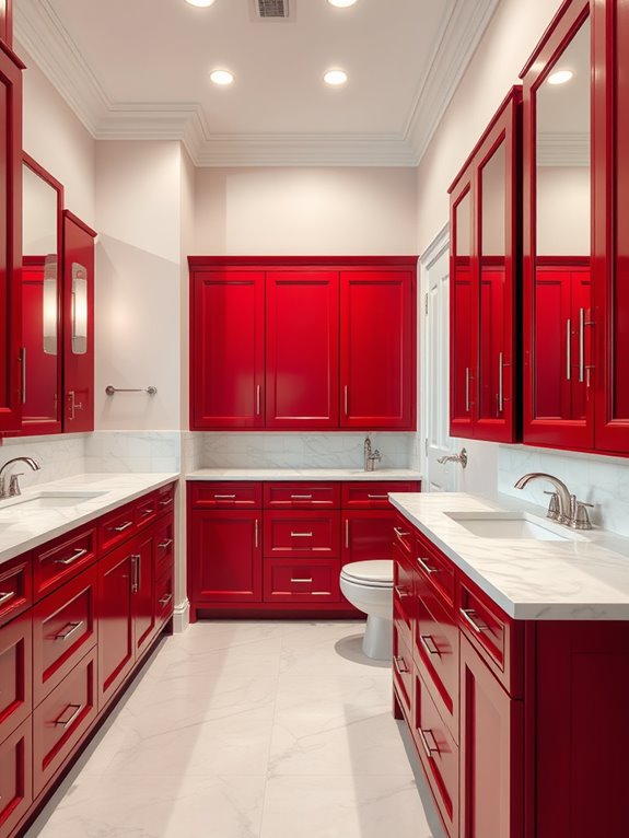 vibrant red cabinetry elegance