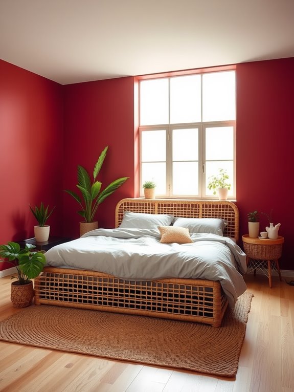 vibrant red natural touches