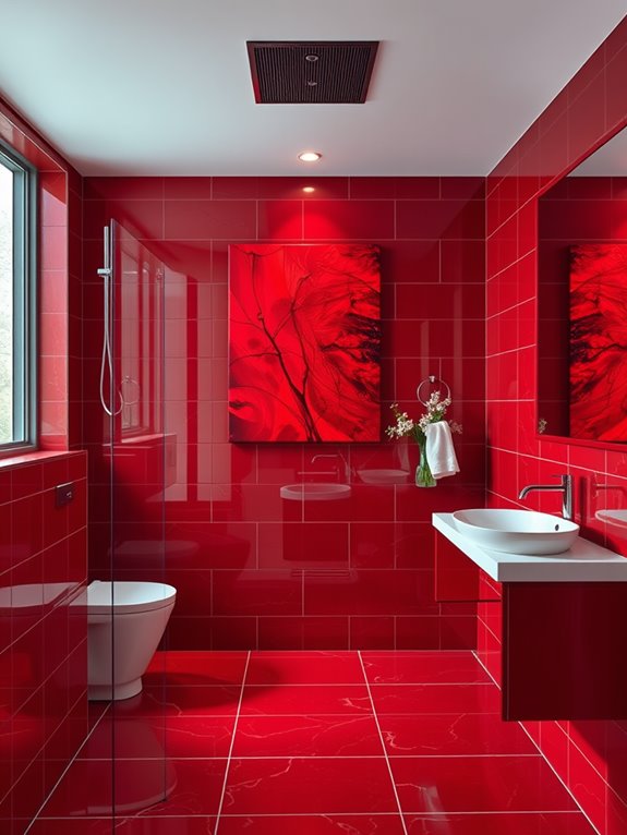 vibrant red wall decor