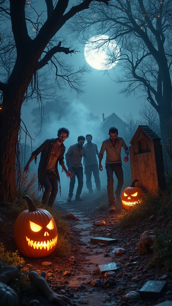 animated zombie yard display