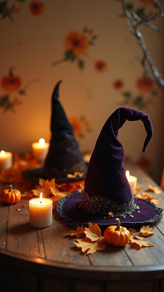 antique witch hats decor