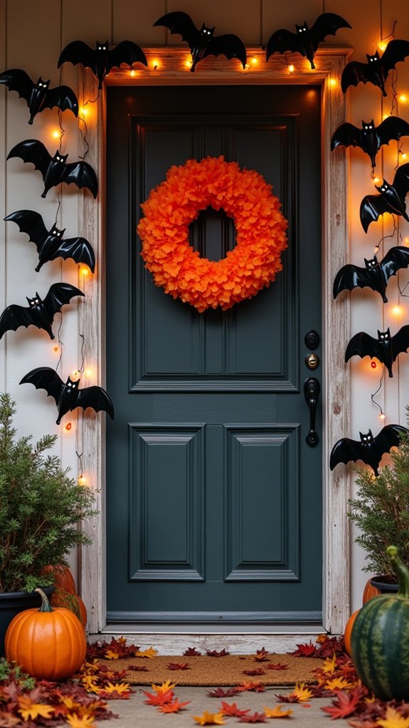 batty halloween door decorations