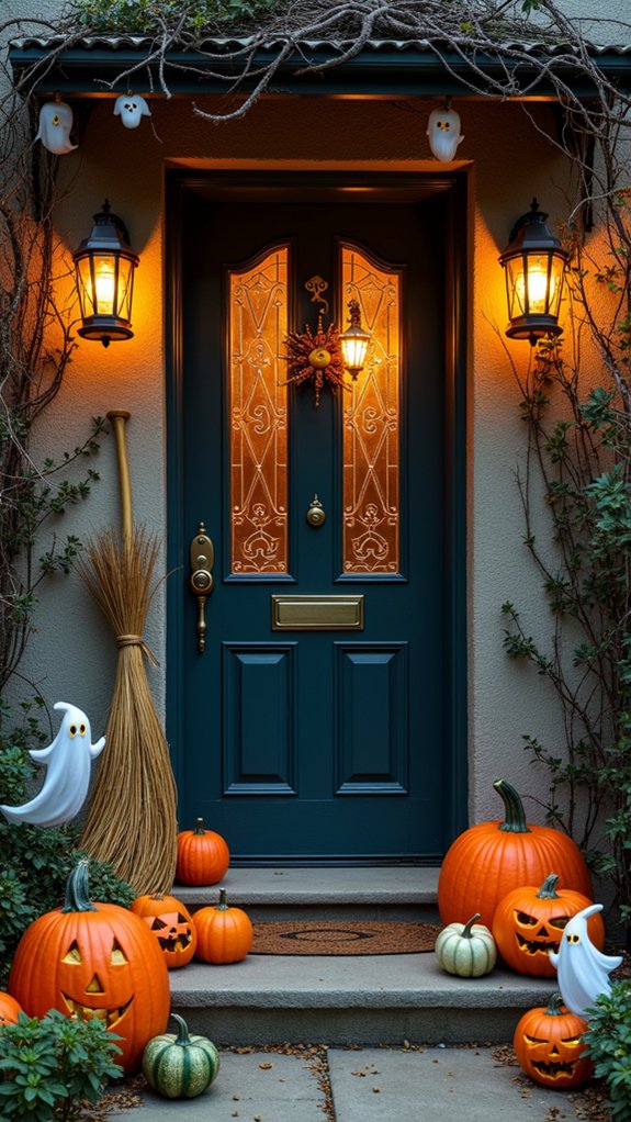 bewitching broomstick halloween display