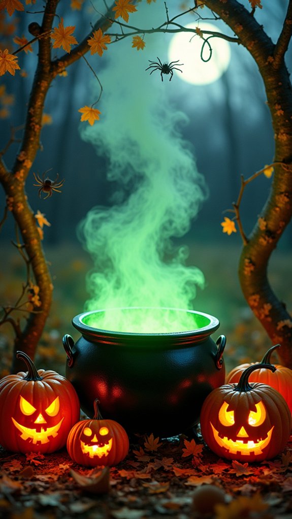 bubbling cauldron halloween decor