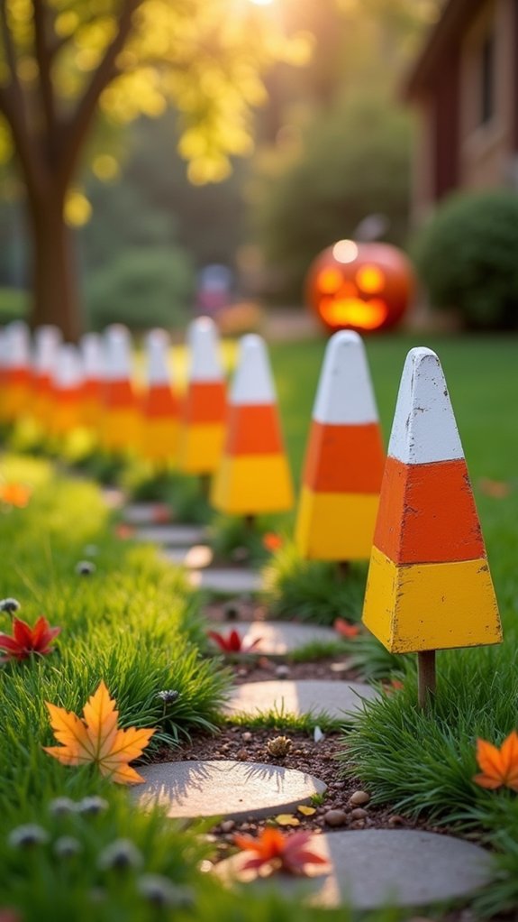 candy corn walkway decorations
