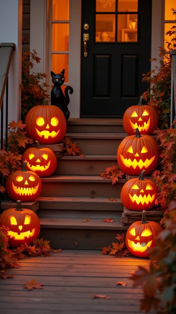 carving glowing jack o lanterns