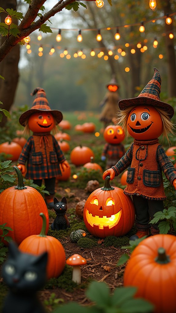 charming colorful pumpkin display