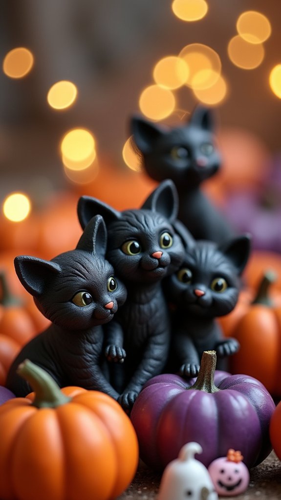 charming halloween cat decor
